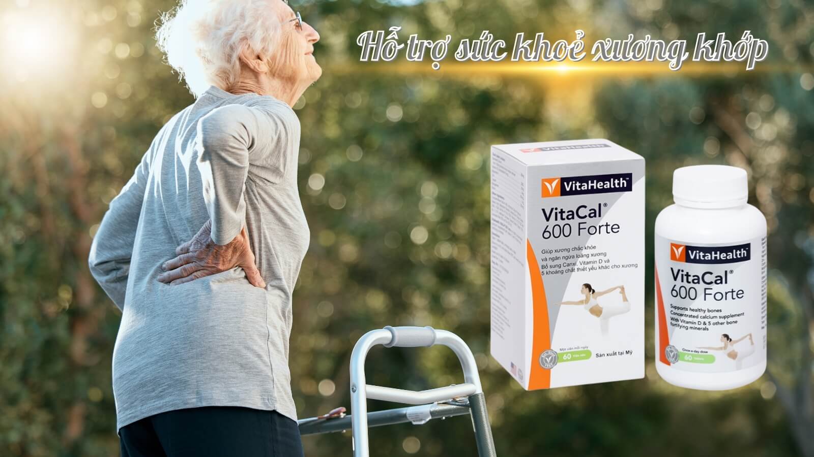 VitaCal 600 Forte cung cấp canxi hỗ trợ xương khớp