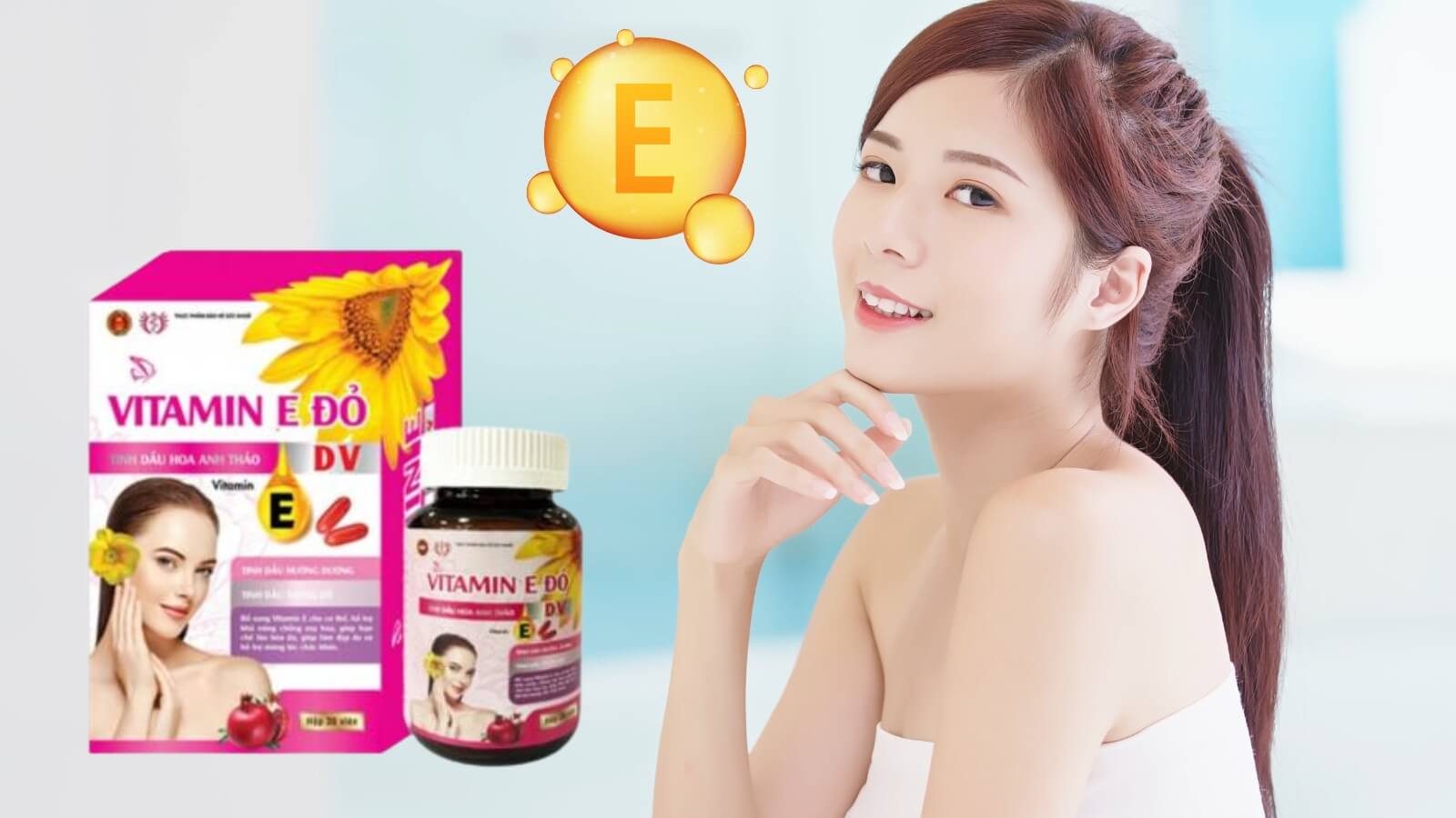 Vitamin E đỏ Dược Vương s&aacute;ng khoẻ l&agrave;n da, hạn chế l&atilde;o ho&aacute;