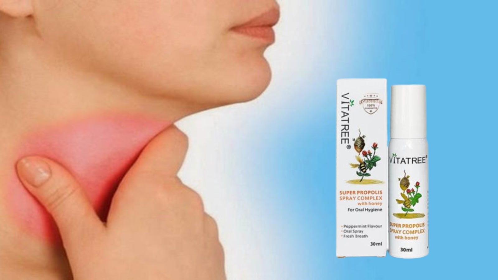 Vitatree Super Propolis Spray Complex with honey - Xịt họng keo trắng