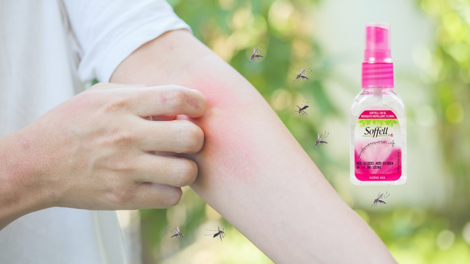 Với c&ocirc;ng thức đặc biệt, Soffell kh&ocirc;ng chỉ giữ cho bạn tr&aacute;nh xa muỗi trong suốt cả ng&agrave;y d&agrave;i m&agrave; c&ograve;n mang đến hương thơm dịu nhẹ của hoa