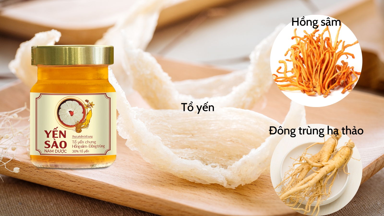 Th&agrave;nh phần của Tổ yến chưng đường ph&egrave;n Nam Dược